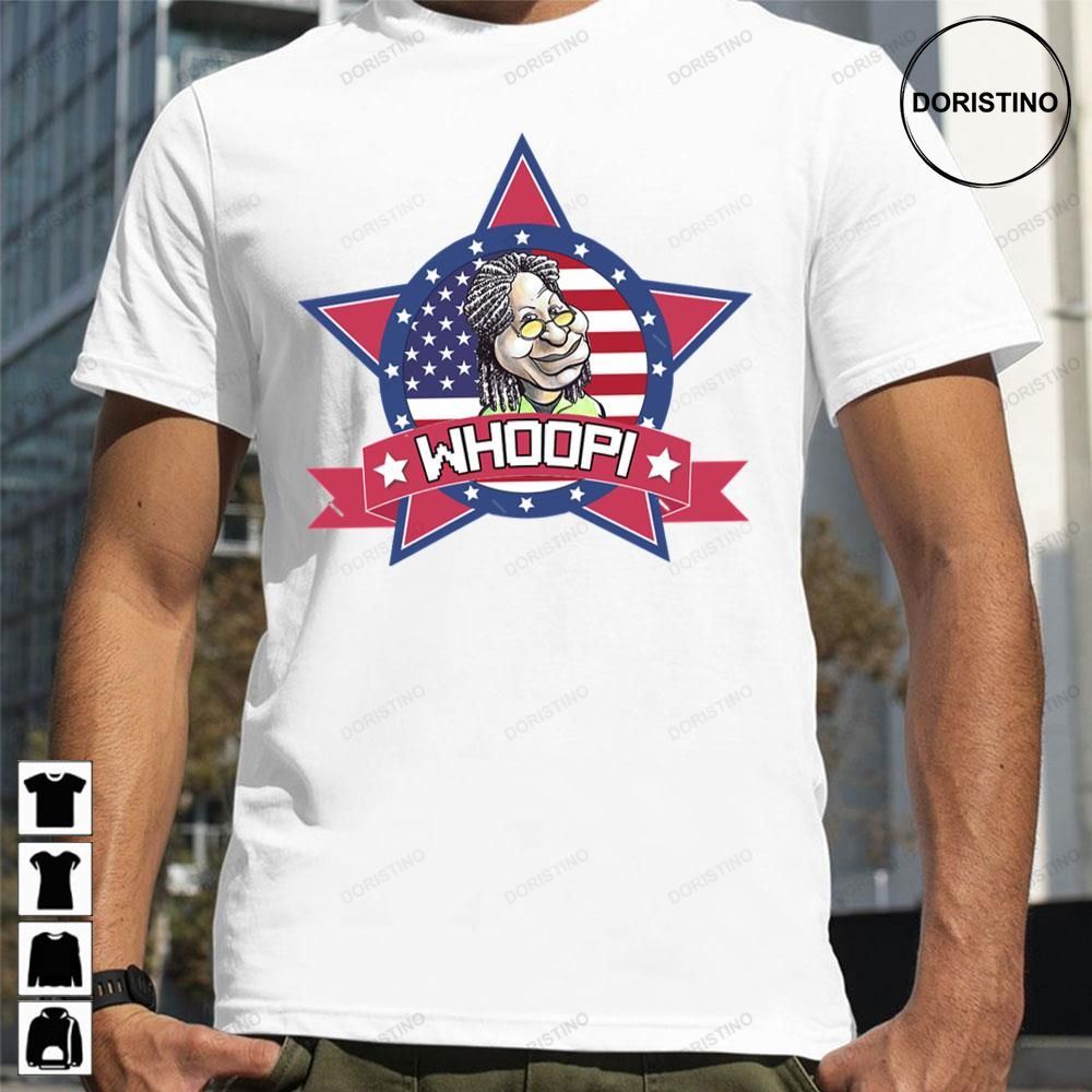 America Flag Background Whoopi Goldberg Awesome Shirts